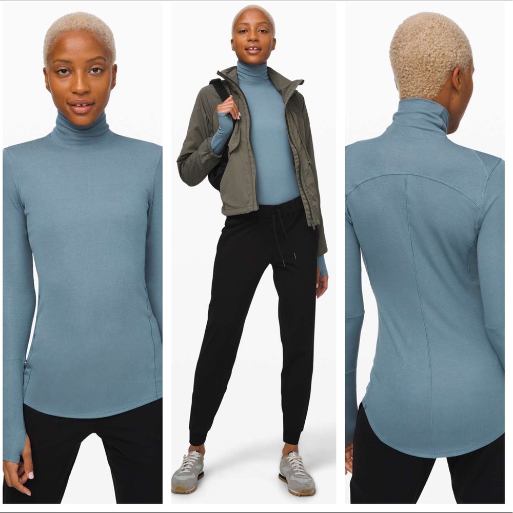 lululemon Full Day Ahead Longline Ribbed Flowy Mock Neck Top